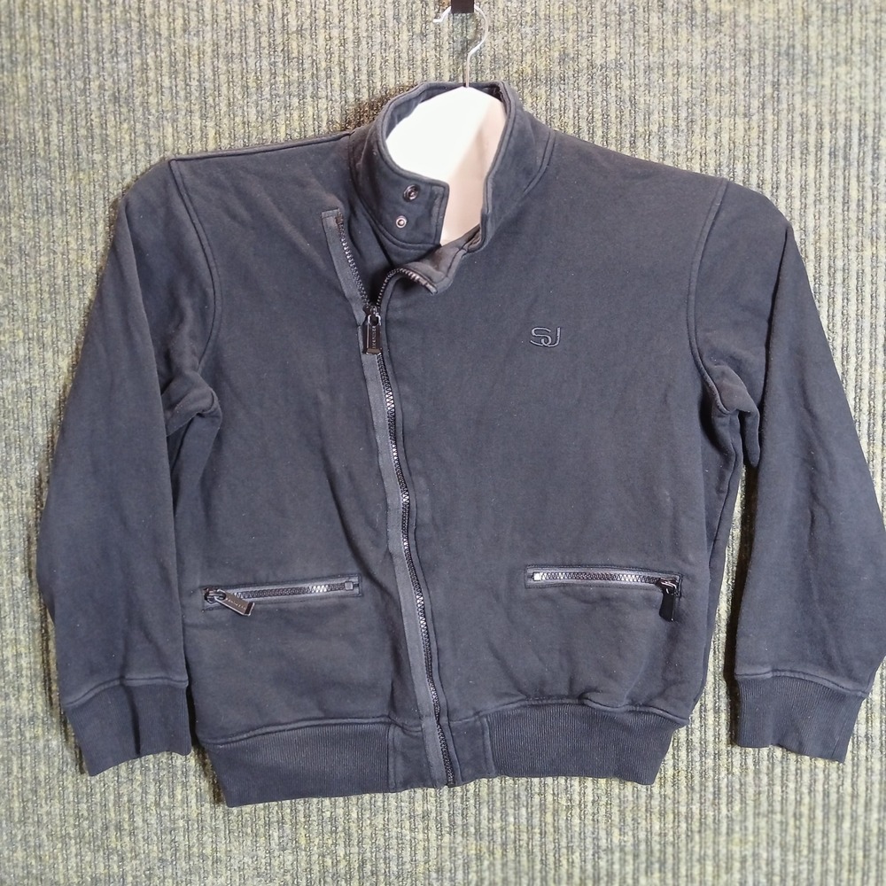 Sean John Black Full Zip Mock Neck Sweatshirt Jacket Mens Size L
